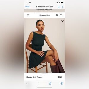 NWT Black Reformation Mayve Knit Minidress Size M